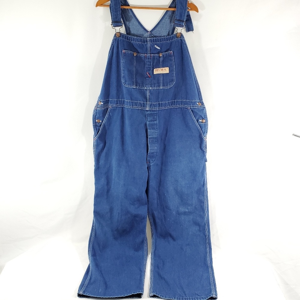 Vtg Big Mac JC Penney Denim Bibs Overalls Men's 44
